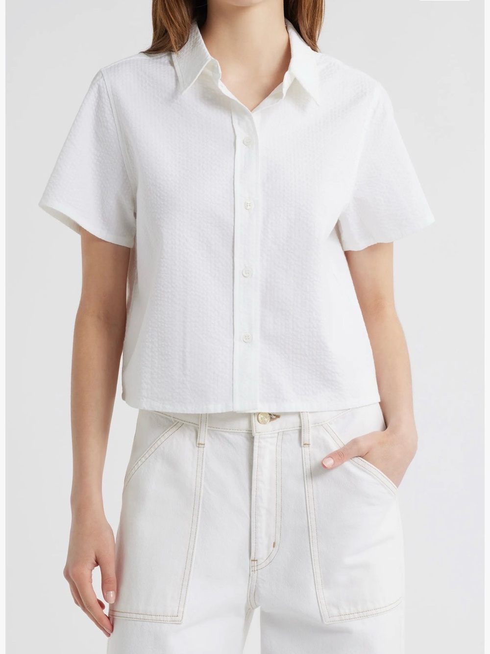 NWT Cotton Seersucker Camp Shirt Size XS